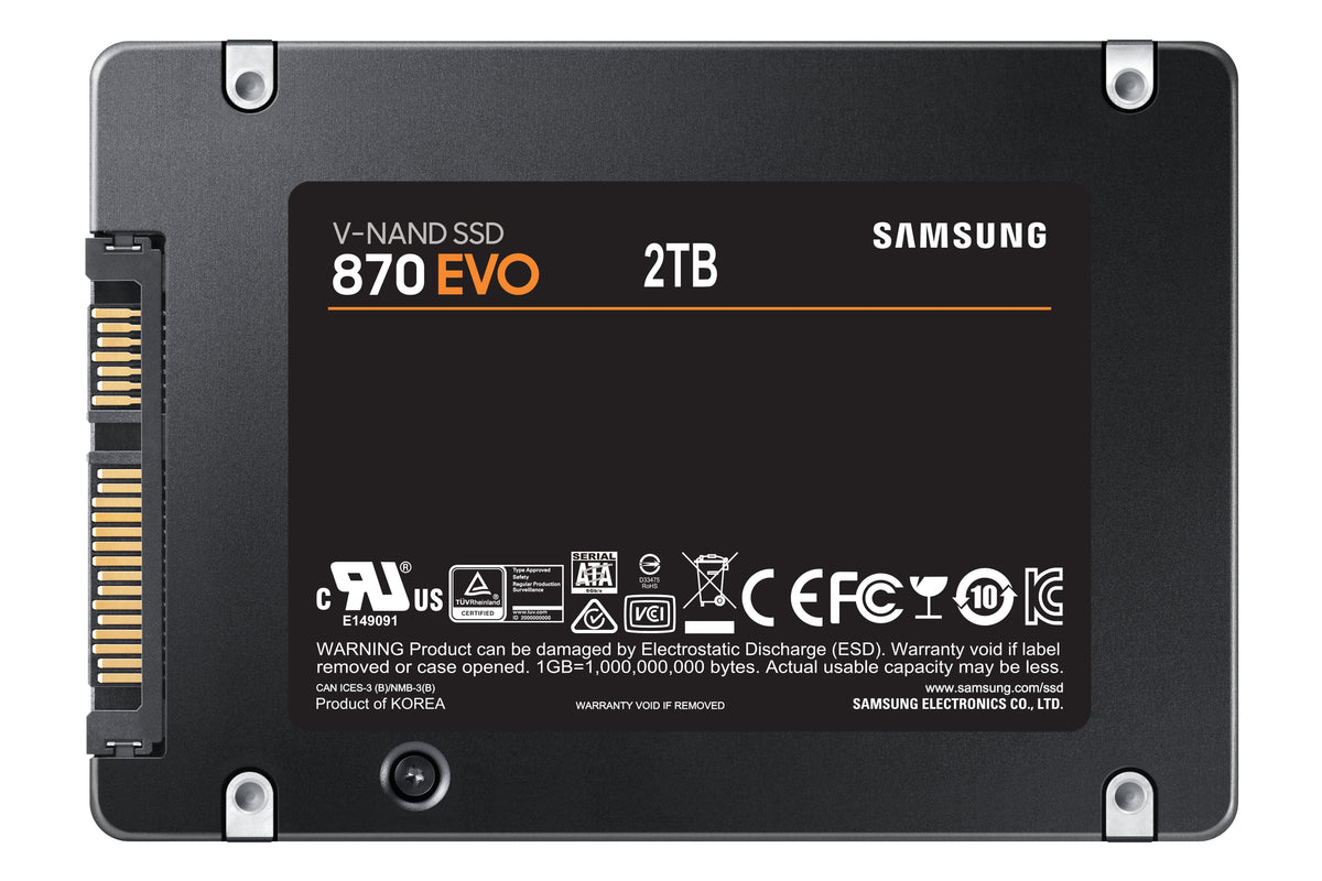 SAMSUNG 870 EVO 2 TB 2.5" Serial ATA III V-NAND (MZ-77E2T0B/AM) - Cartouches Certifiees