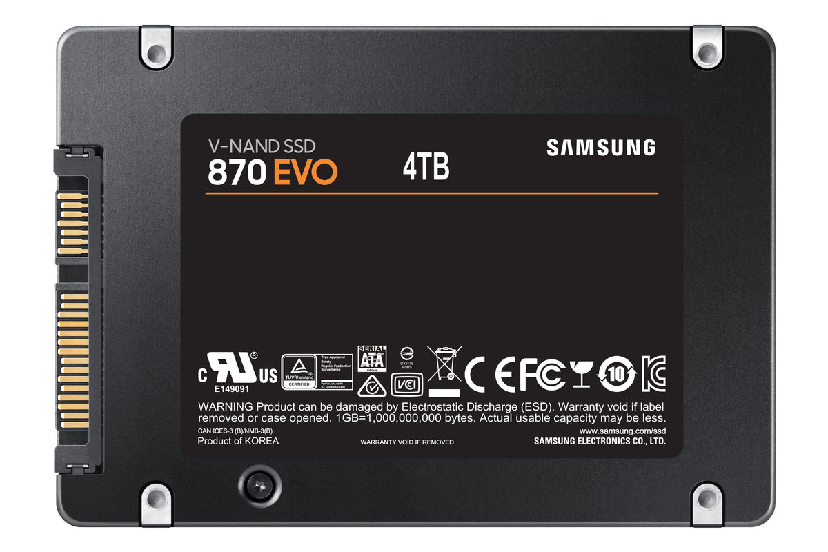 SAMSUNG 870 EVO 4 TB 2.5" Serial ATA III V-NAND (MZ-77E4T0B/AM) - Cartouches Certifiees