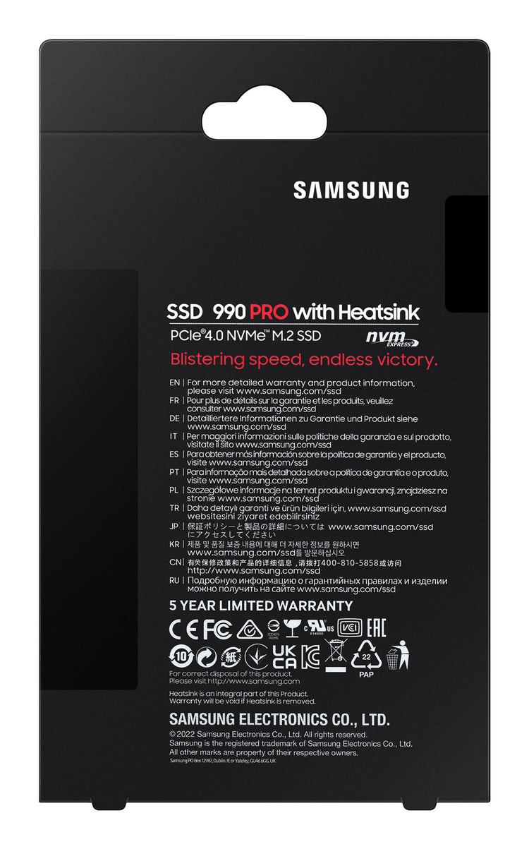 SAMSUNG 990 PRO 2 TB M.2 PCI Express 4.0 NVMe V-NAND MLC (MZ-V9P2T0CW) - Cartouches Certifiees