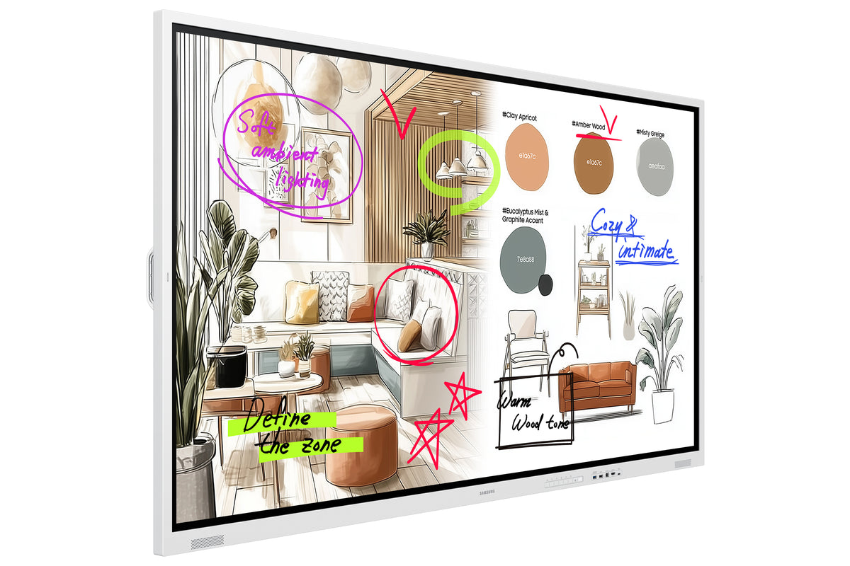 SAMSUNG DISPLAY Samsung WM75FX interactive whiteboard 190,5 cm (75") 3840 x 2160 pixels Touchscreen Grey, White HDMI (LH75WMFWLGCXZC) - Cartouches Certifiees