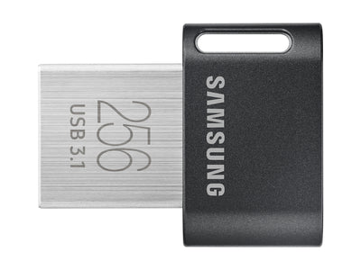 SAMSUNG FIT Plus USB flash drive 256 GB USB Type-A 3.2 Gen 1 (3.1 Gen 1) Black, Stainless steel (MUF-256AB/AM) - Cartouches Certifiees