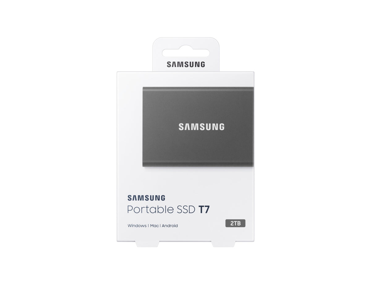 SAMSUNG T7 2 TB USB Type-C 3.2 Gen 2 (3.1 Gen 2) Titanium (MU-PC2T0T/AM) - Cartouches Certifiees
