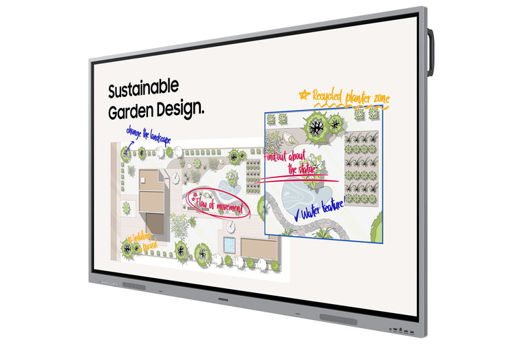 SAMSUNG WE75FX interactive whiteboard 190,5 cm (75") 3840 x 2160 pixels Touchscreen Grey HDMI (LH75WEFWLGCXZA) - Cartouches Certifiees