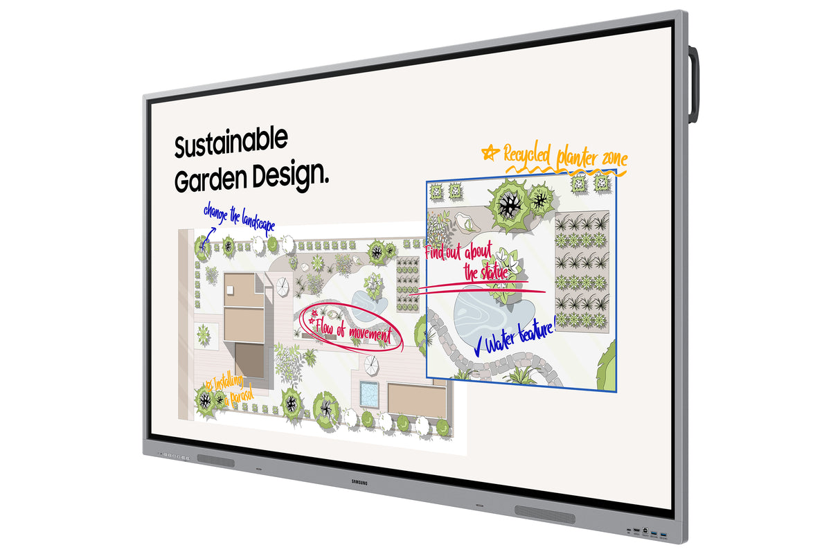 SAMSUNG WE86FX interactive whiteboard 2,18 m (86") 3840 x 2160 pixels Touchscreen Grey HDMI (LH86WEFWLGCXZA) - Cartouches Certifiees