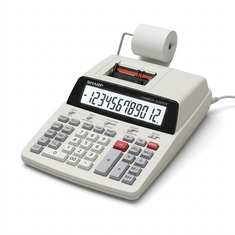 SHARP ELECTRONICS 12 Digit Commercial Printing Calculator (EL2630LW) - Cartouches Certifiees