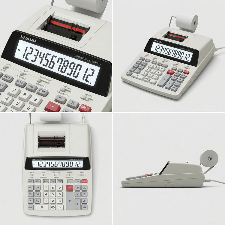 SHARP ELECTRONICS 12 Digit Commercial Printing Calculator (EL2630LW) - Cartouches Certifiees