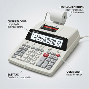 SHARP ELECTRONICS 12 Digit Commercial Printing Calculator (EL2630LW) - Cartouches Certifiees