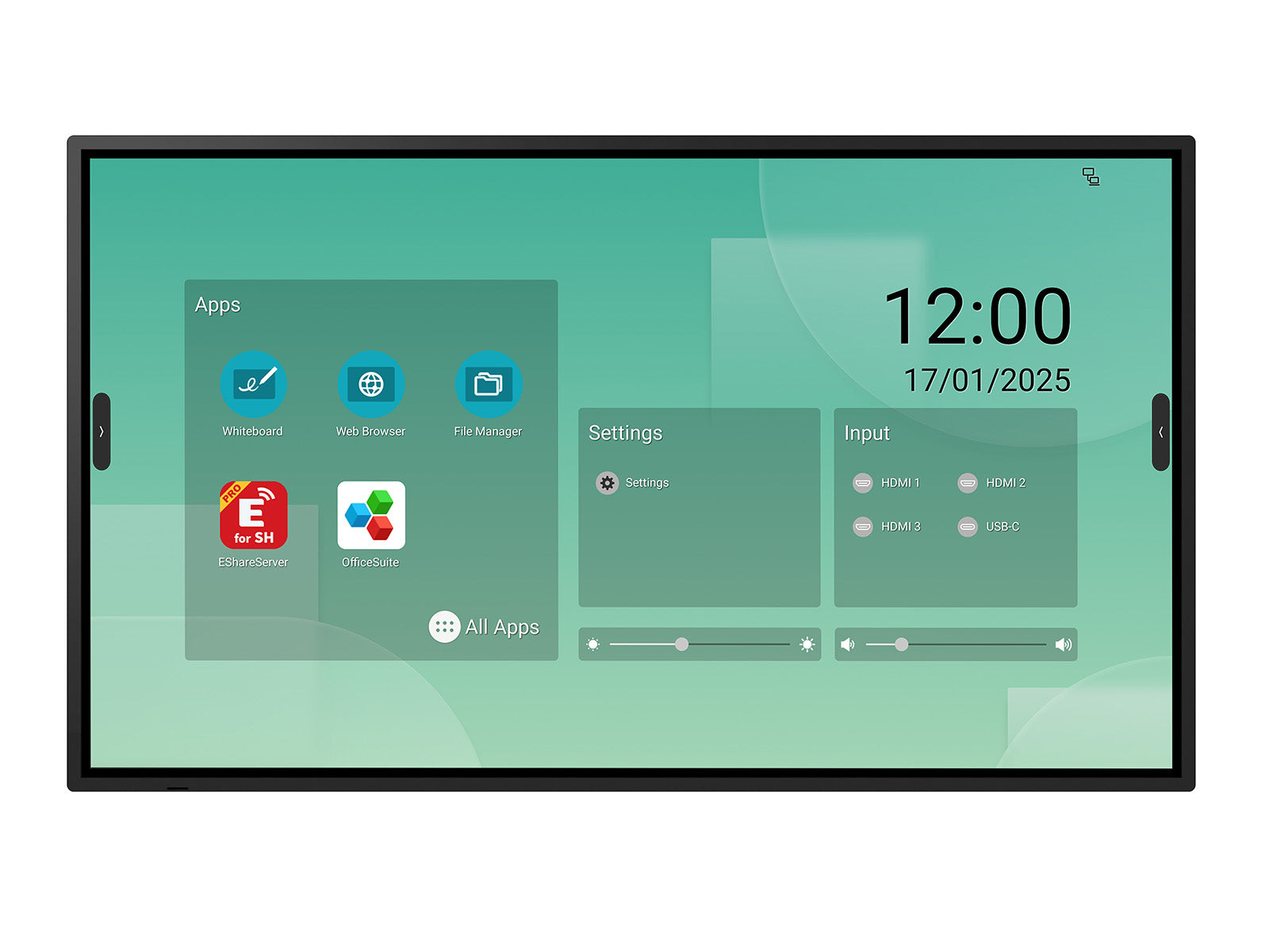SHARP ELECTRONICS Sharp LM551 Interactive flat panel 139.7 cm (55") LED Wi-Fi 500 cd/m² 4K Ultra HD Black Touchscreen Built-in processor Android 14 18/7 (PN-LM551) - Cartouches Certifiees