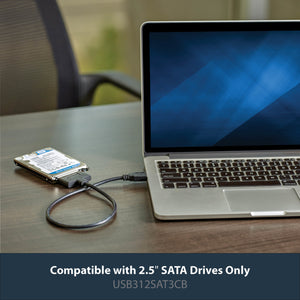 STARTECH cable gender changer USB 3.1 A SATA 7+15 pin Black (USB312SAT3CB) - Cartouches Certifiees