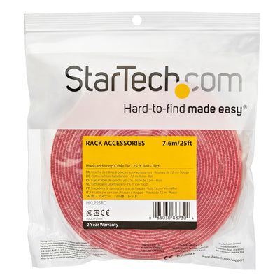 STARTECH cable tie Hook & loop cable tie Nylon Red 1 pc(s) (HKLP25RD) - Cartouches Certifiees