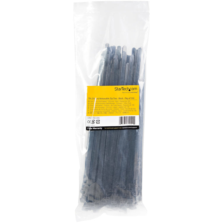 STARTECH cable tie Releasable cable tie Nylon, Plastic Black 1000 pc(s) (CBMZTRB10BK) - Cartouches Certifiees