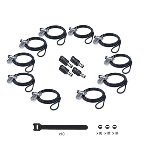 STARTECH .com 10-Pack 3-in-1 Laptop Lock cable lock Black, Silver 2 m (UDUOKA10-LAPTOP-LOCK) - Cartouches Certifiees