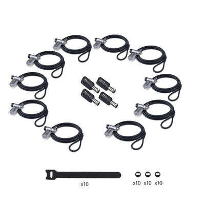 STARTECH .com 10-Pack 3-in-1 Laptop Lock cable lock Black, Silver 2 m (UDUOKA10-LAPTOP-LOCK) - Cartouches Certifiees