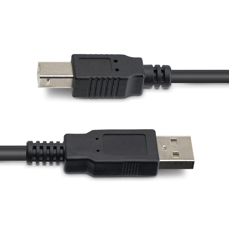 STARTECH .com 15m USB 2.0, M/M USB cable USB A USB B 0,48 Gbit/s Aluminium, Black (USB2HAB50AC) - Cartouches Certifiees