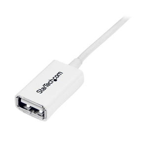 STARTECH .com 3m USB2.0 m/f USB cable USB A 0,48 Gbit/s White (USBEXTPAA3MW) - Cartouches Certifiees