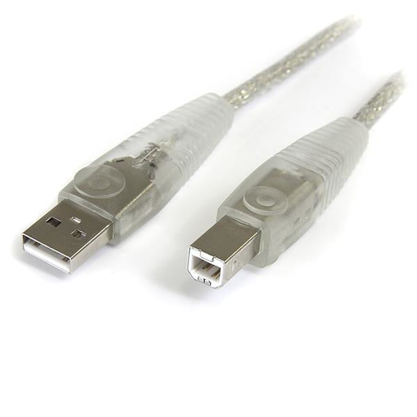 STARTECH .com 6 ft. Transparent USB 2.0 Cable A-B M/M USB cable 1,83 m (USB2HAB6T) - Cartouches Certifiees