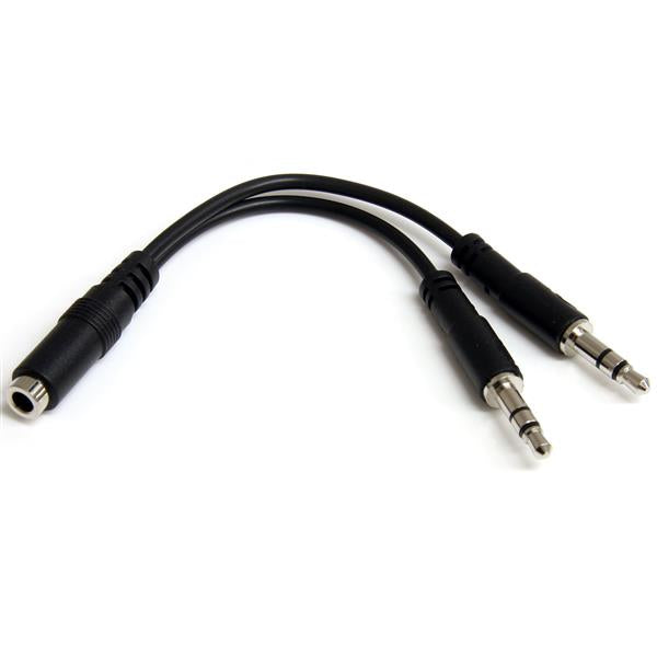 STARTECH .com audio cable 0,13 m 3.5mm 2 x 3.5mm Black (MUYHSFMM) - Cartouches Certifiees