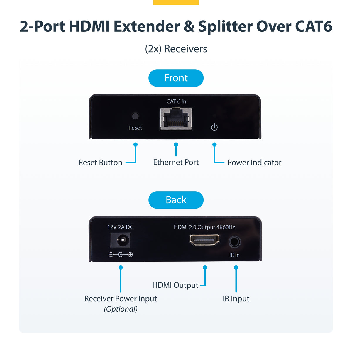 STARTECH .com AV extender AV transmitter & receiver Black (4K7012IC-EXTEND-HDMI) - Cartouches Certifiees