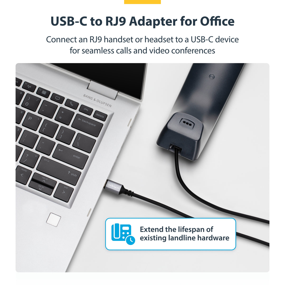 STARTECH .com cable gender changer USB-C RJ-9 Black (UR9-HEADSET-ADAPTER) - Cartouches Certifiees