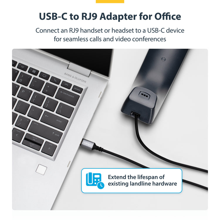 STARTECH .com cable gender changer USB-C RJ-9 Black (UR9-HEADSET-ADAPTER) - Cartouches Certifiees