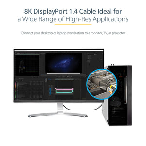 STARTECH .com DisplayPort cable 0,3 m Black, Grey (DP14VMM1F) - Cartouches Certifiees