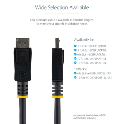 STARTECH .com DisplayPort cable 1,82 m Black (DISPLPORT6L10PK) - Cartouches Certifiees
