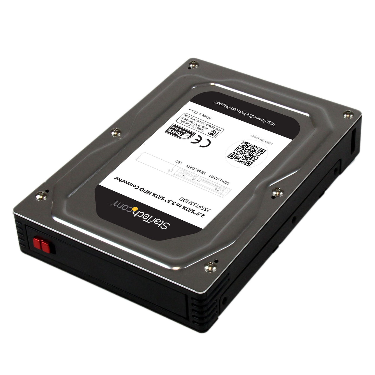 STARTECH .com drive bay panel 8,89 cm (3.5") Storage drive tray Black, Silver (25SAT35HDD) - Cartouches Certifiees