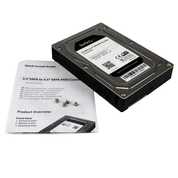 STARTECH .com drive bay panel 8,89 cm (3.5") Storage drive tray Black, Silver (25SAT35HDD) - Cartouches Certifiees