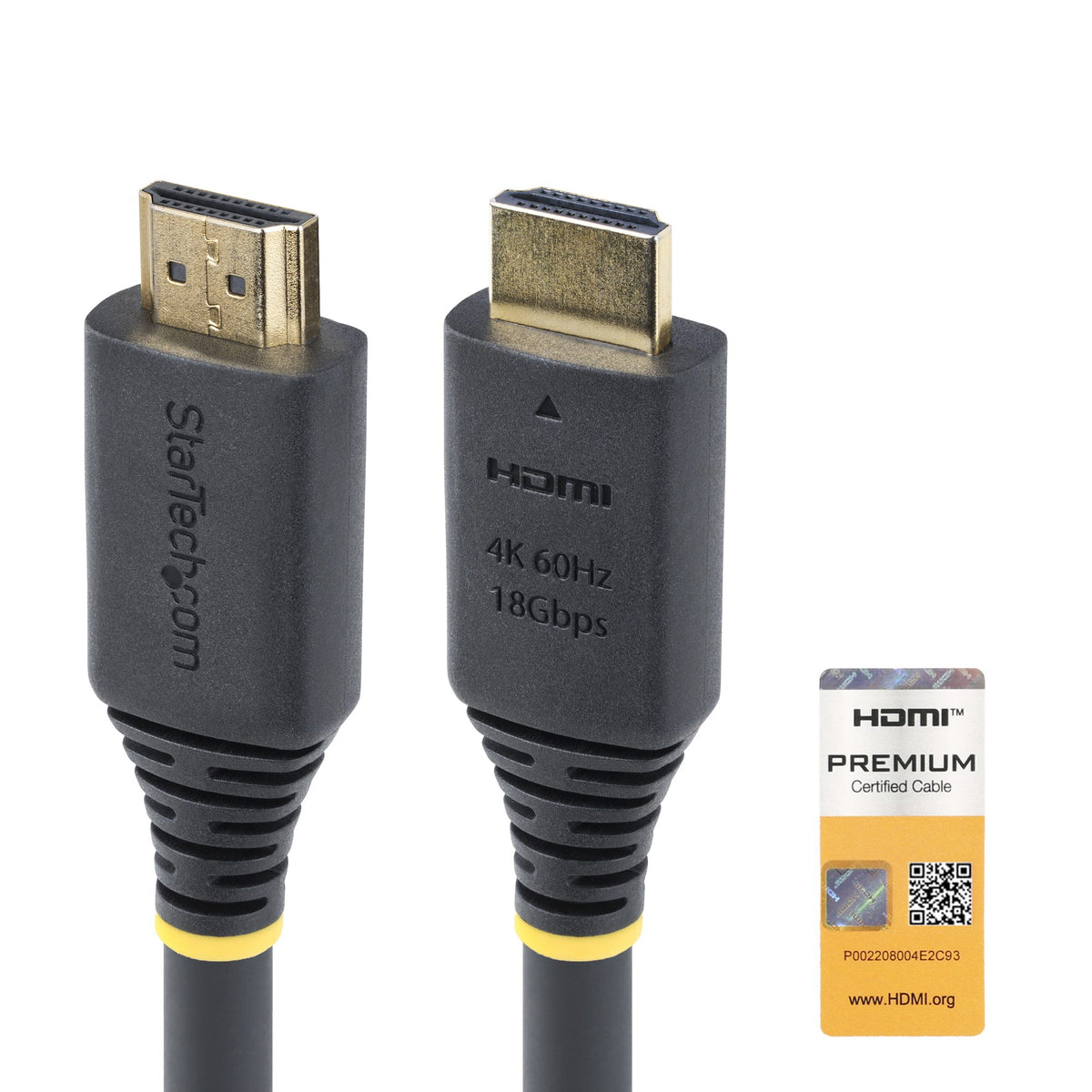 STARTECH .com HDMI cable 6 m HDMI Type A (Standard) Black (HDMI2-CABLE-4K60-20F) - Cartouches Certifiees