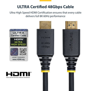 STARTECH .com HDMI cable HDMI Type A (Standard) Black (HDMI21-CBL-8K60-5M) - Cartouches Certifiees