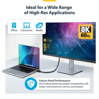 STARTECH .com HDMI cable HDMI Type A (Standard) Black (HDMI21-CBL-8K60-5M) - Cartouches Certifiees