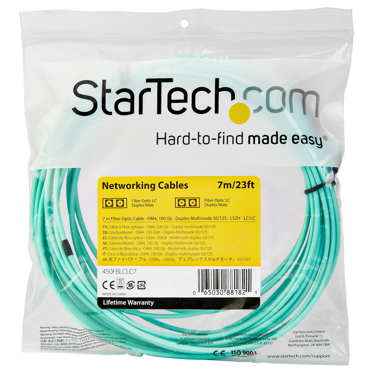 STARTECH .com InfiniBand/fibre optic cable 7 m LC Aqua colour (450FBLCLC7) - Cartouches Certifiees