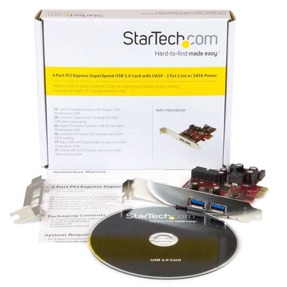 STARTECH .com interface cards/adapter Internal SATA, USB 3.2 Gen 1 (3.1 Gen 1) (PEXUSB3S2EI) - Cartouches Certifiees