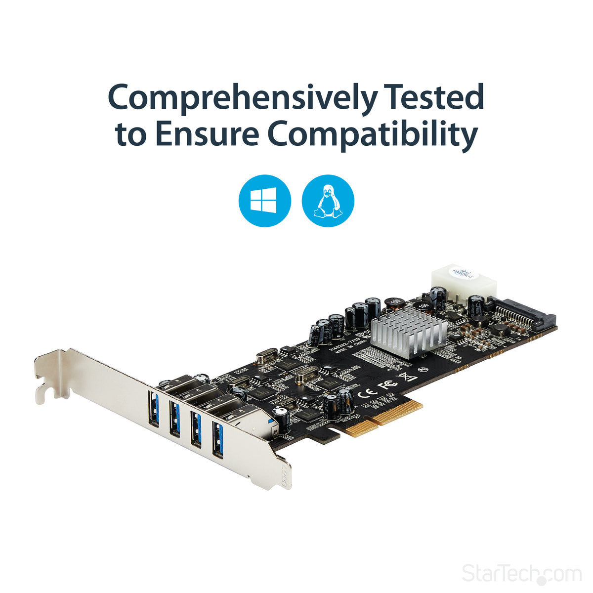 STARTECH .com interface cards/adapter Internal USB 3.2 Gen 1 (3.1 Gen 1) (PEXUSB3S44V) - Cartouches Certifiees