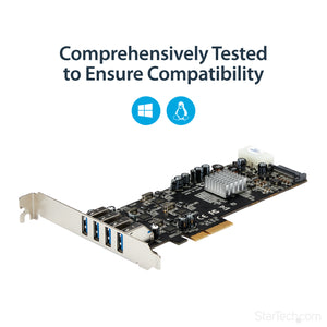 STARTECH .com interface cards/adapter Internal USB 3.2 Gen 1 (3.1 Gen 1) (PEXUSB3S44V) - Cartouches Certifiees