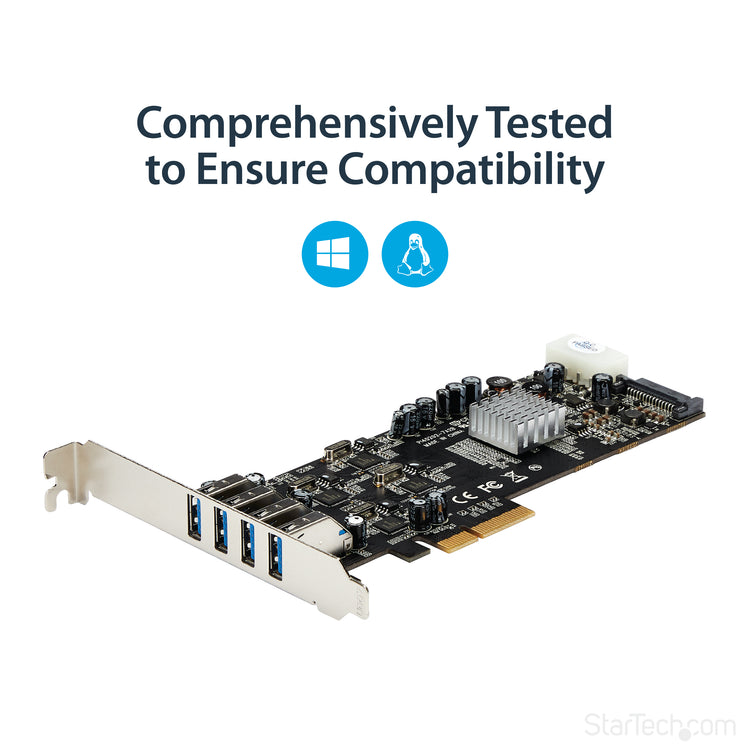 STARTECH .com interface cards/adapter Internal USB 3.2 Gen 1 (3.1 Gen 1) (PEXUSB3S44V) - Cartouches Certifiees