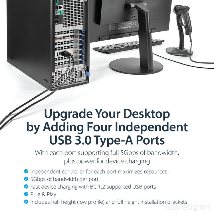 STARTECH .com interface cards/adapter Internal USB 3.2 Gen 1 (3.1 Gen 1) (PEXUSB3S44V) - Cartouches Certifiees