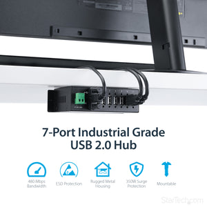 STARTECH .com interface hub USB 2.0 Type-B 480 Mbit/s Black (ST7200USBM) - Cartouches Certifiees