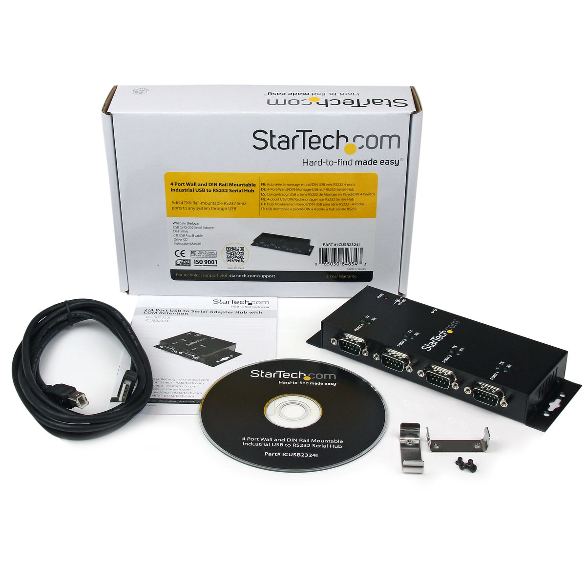 STARTECH .com interface hub USB 2.0 Type-B Black (ICUSB2324I) - Cartouches Certifiees
