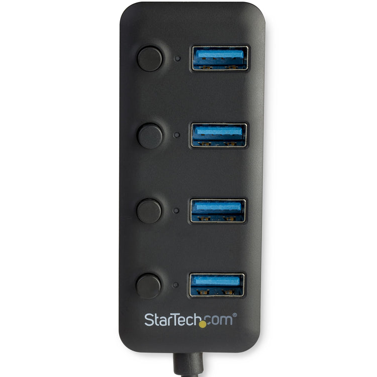 STARTECH .com interface hub USB 3.2 Gen 1 (3.1 Gen 1) Type-A 5000 Mbit/s Black (HB30A4AIB) - Cartouches Certifiees