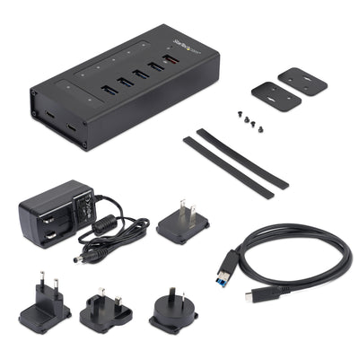STARTECH .com interface hub USB 3.2 Gen 1 (3.1 Gen 1) Type-B 5000 Mbit/s Black (HB30C5A2CST) - Cartouches Certifiees