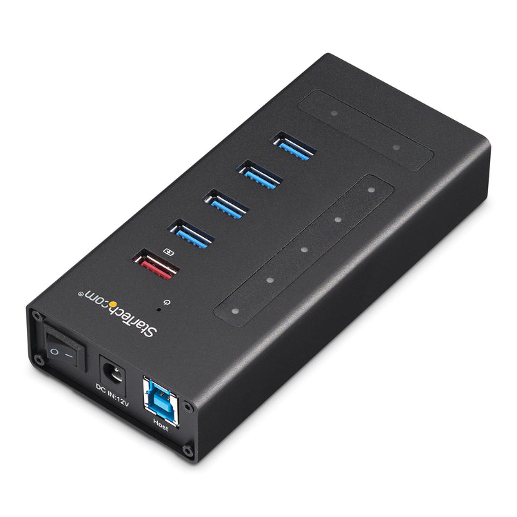 STARTECH .com interface hub USB 3.2 Gen 1 (3.1 Gen 1) Type-B 5000 Mbit/s Black (HB30C5A2CST) - Cartouches Certifiees