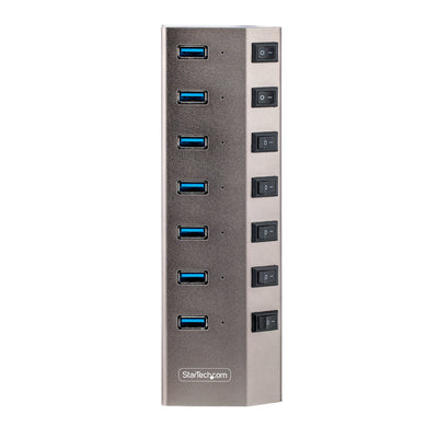 STARTECH .com interface hub USB 3.2 Gen 1 (3.1 Gen 1) Type-B 5000 Mbit/s Grey (5G7AIBS-USB-HUB-NA) - Cartouches Certifiees