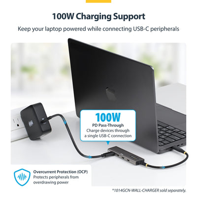 STARTECH .com interface hub USB 3.2 Gen 2 (3.1 Gen 2) Type-C 10000 Mbit/s Grey (309B-USBC-HUB) - Cartouches Certifiees