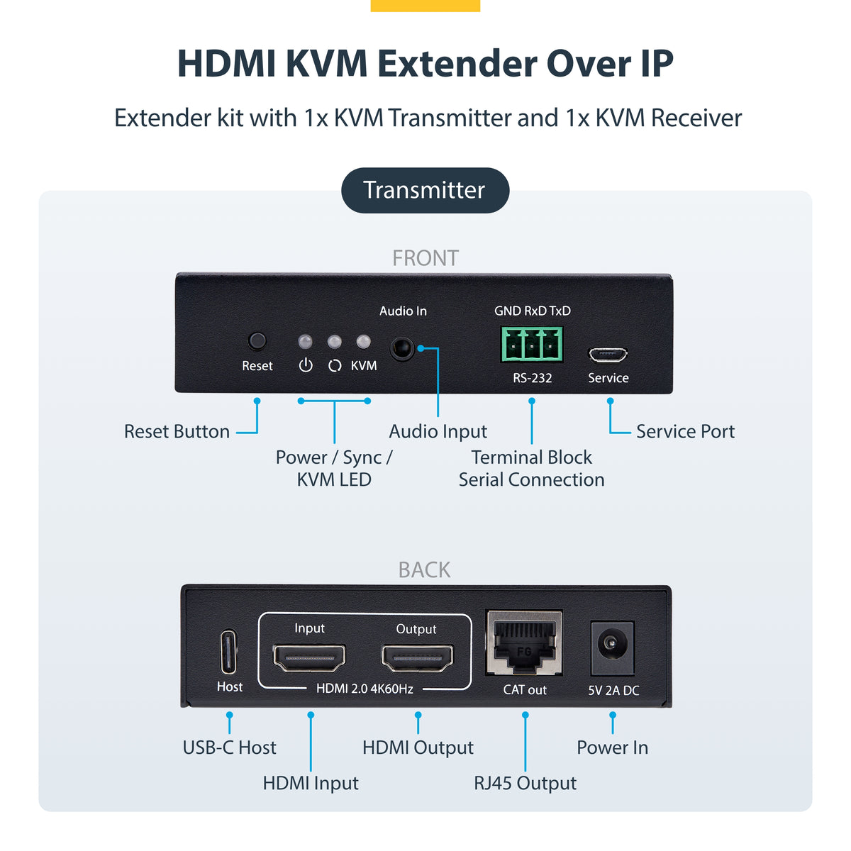 STARTECH .com KVM extender Transmitter & receiver (IH2006-KVM-EXTENDER) - Cartouches Certifiees
