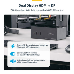 STARTECH .com KVM switch Black (P2ADDH462-KVM-SWITCH) - Cartouches Certifiees