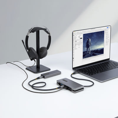 STARTECH .com laptop dock/port replicator Wired USB 3.2 Gen 2 (3.1 Gen 2) Type-C Grey (HB31CM1A3CB) - Cartouches Certifiees