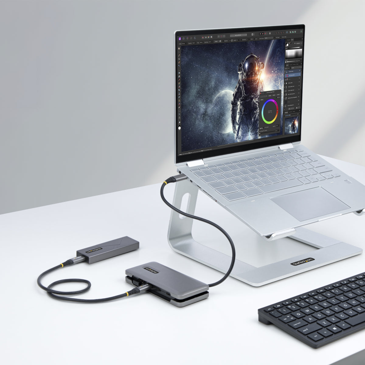 STARTECH .com laptop dock/port replicator Wired USB 3.2 Gen 2 (3.1 Gen 2) Type-C Grey (HB31CM1A3CB) - Cartouches Certifiees