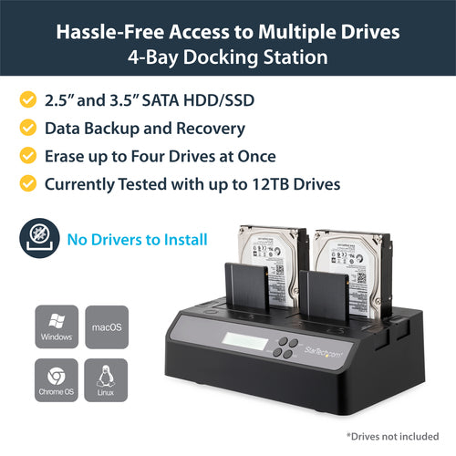 STARTECH .com media duplicator HDD duplicator Black 3 copies (SATDOCK4U3RE) - Cartouches Certifiees