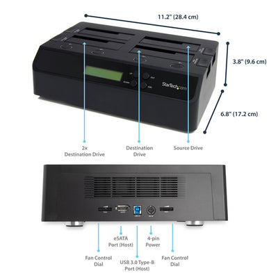 STARTECH .com media duplicator HDD duplicator Black 3 copies (SATDOCK4U3RE) - Cartouches Certifiees